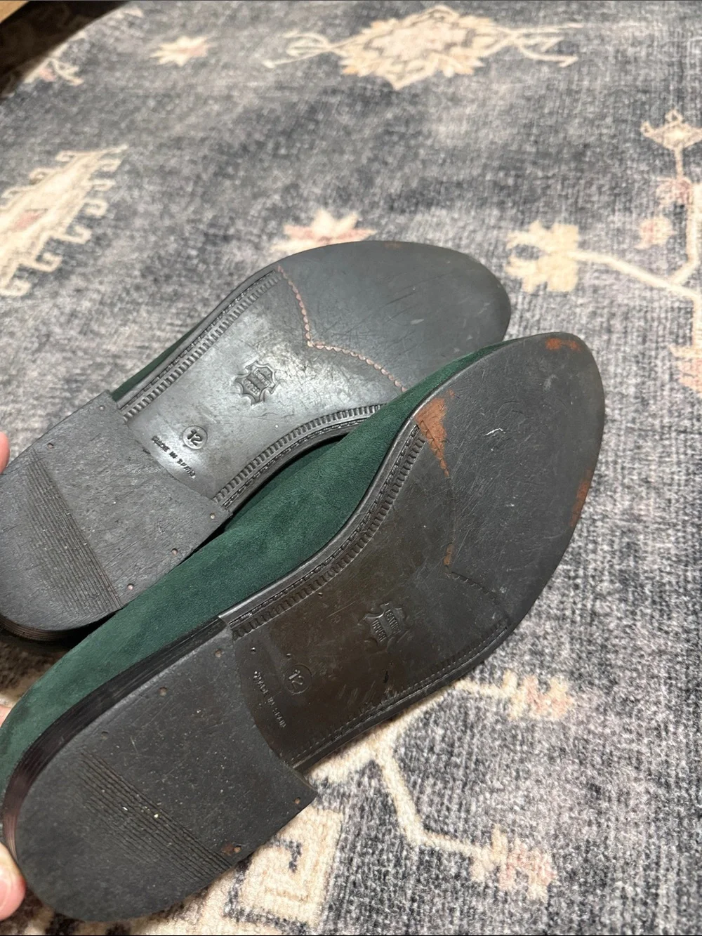 Giorgio Brutini Dark Green Suede Loafers